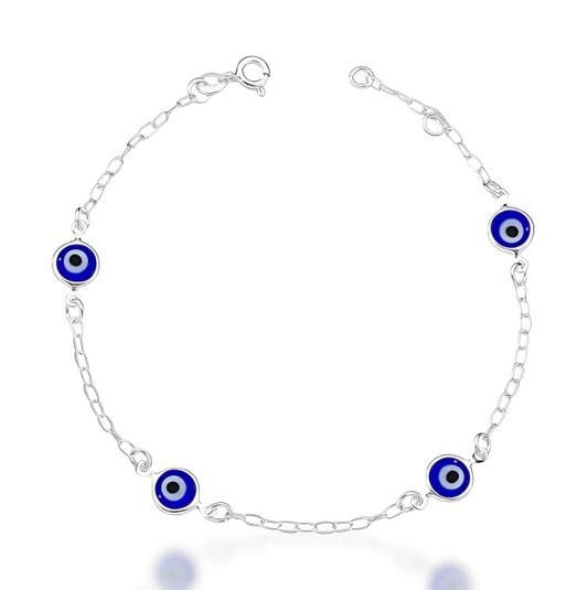 Pulseira 4 Olho Grego Separado Azul Mista